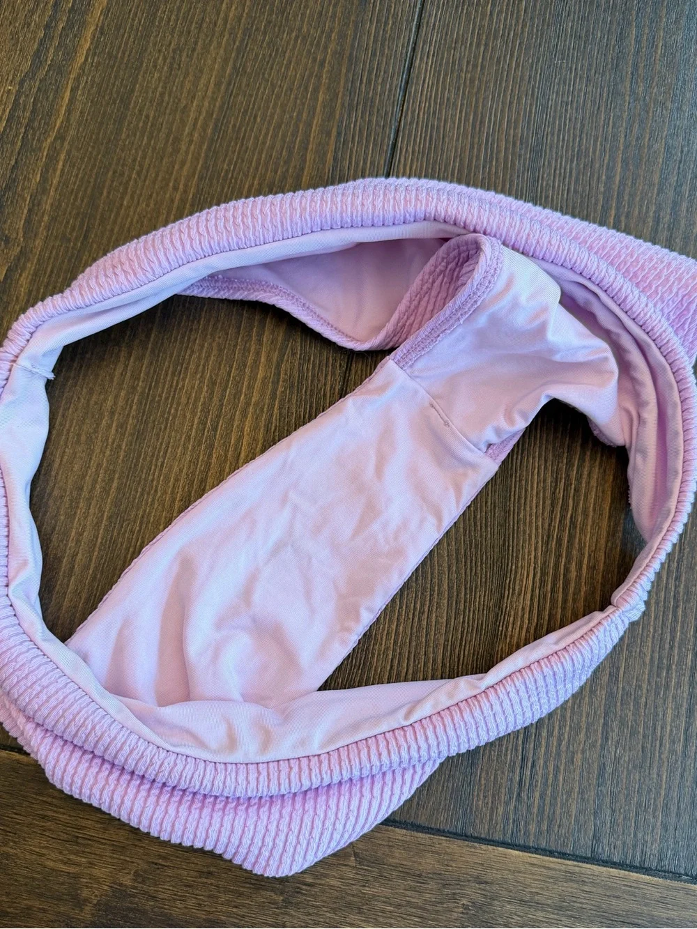 Monday Swimwear Pink Textured Ribbed Bikini Set